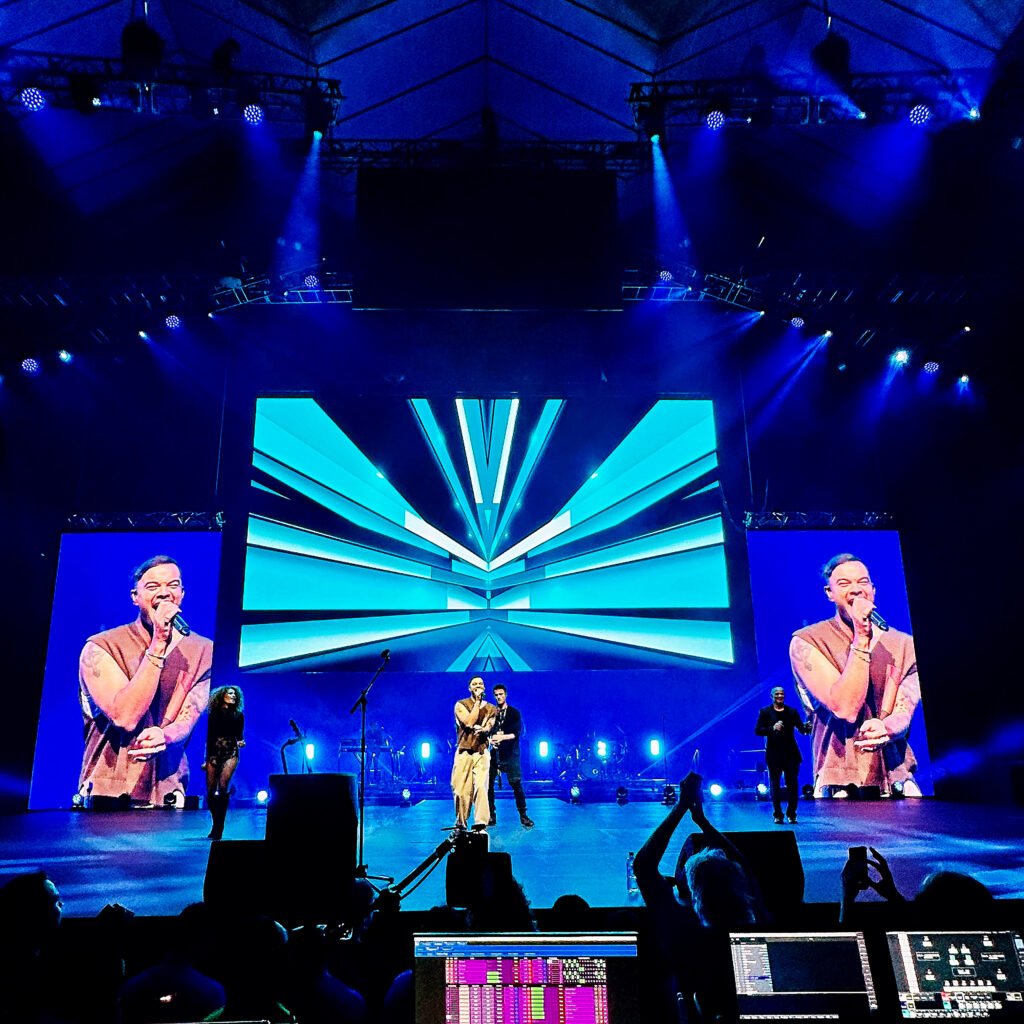 AV LED Screen MCA Audio Lighting WOOHAH Conference Chemist Warehouse Cameras Media Server Barco E2 Camera Direction