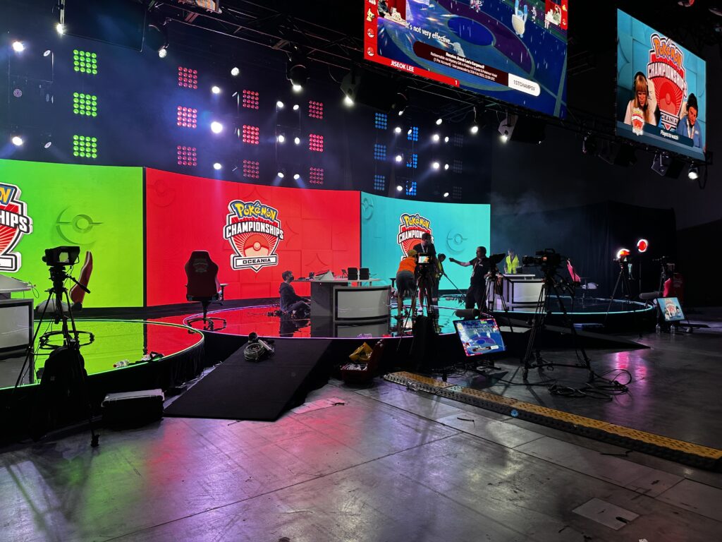 ESports Pokemon AV LED Screen lighting broadcast cameras streaming twitch
