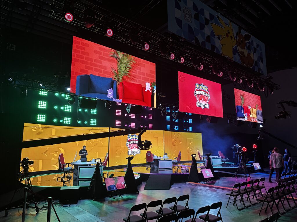 ESports Pokemon AV LED Screen lighting broadcast cameras streaming twitch