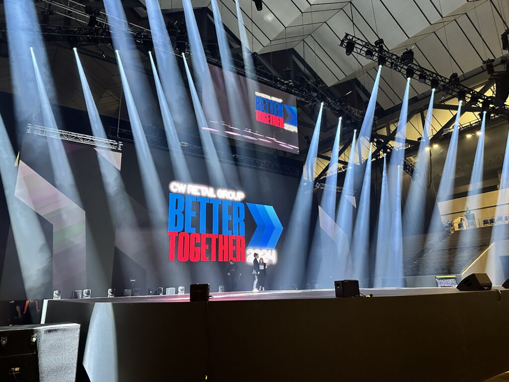 AV LED Screen MCA Audio Lighting WOOHAH Conference Chemist Warehouse Cameras Media Server Barco E2 Camera Direction