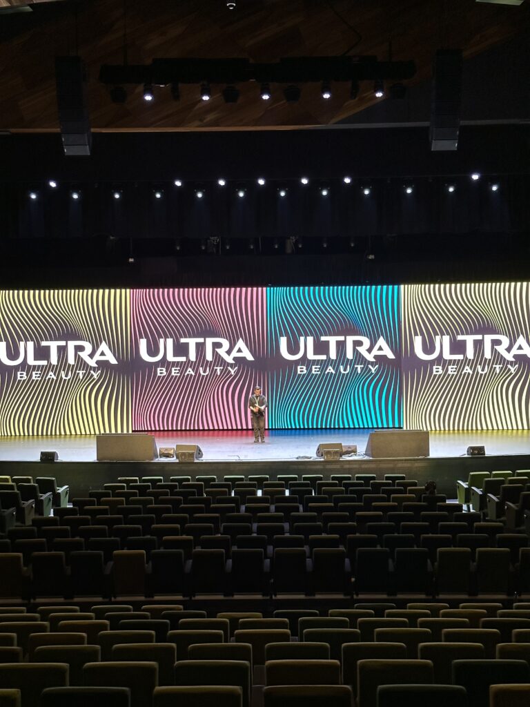 AV LED Screen MCEC Audio Lighting WOOHAH Conference Chemist Warehouse Cameras Media Server Barco E2